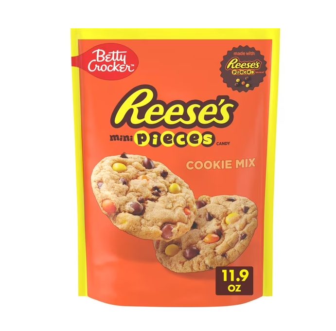 Betty Crocker Peanut Butter Cookie Mix, REESE's PIECES Minis & Chocolate Chips, 11.9 oz