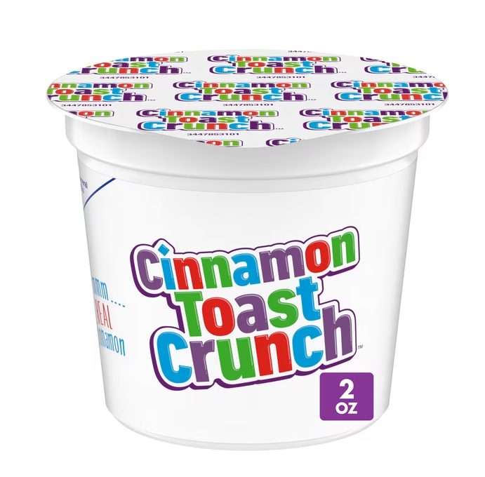 Cinnamon Toast Crunch Breakfast Cereal Cup, Single Serve Cereal, 2 oz