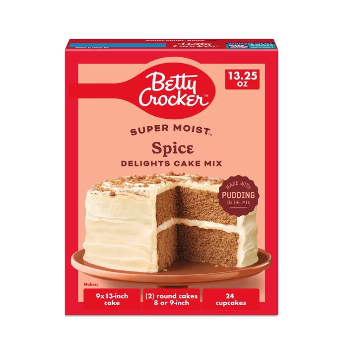 Betty Crocker Delights Super Moist, Spice, Cake Mix, 13.25 oz