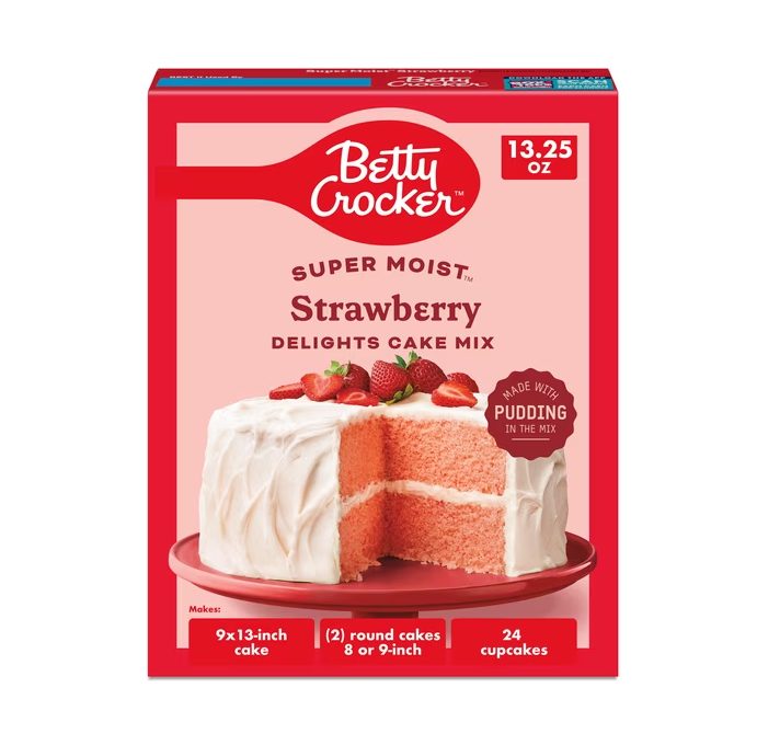 Betty Crocker Delights Super Moist Strawberry Cake Mix, 13.25 oz
