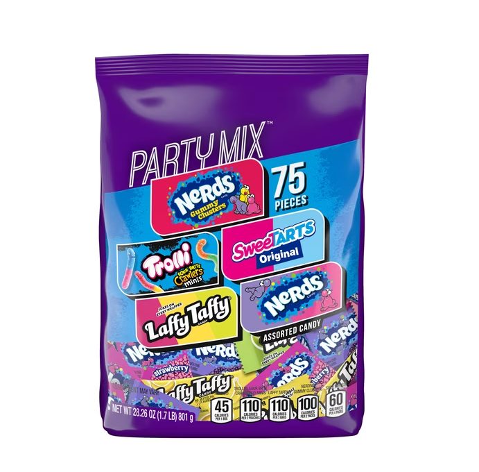 SweeTARTS Variety Party Mix, Individually Wrapped Assorted Candy, 28.6 Ounce (75 Count)