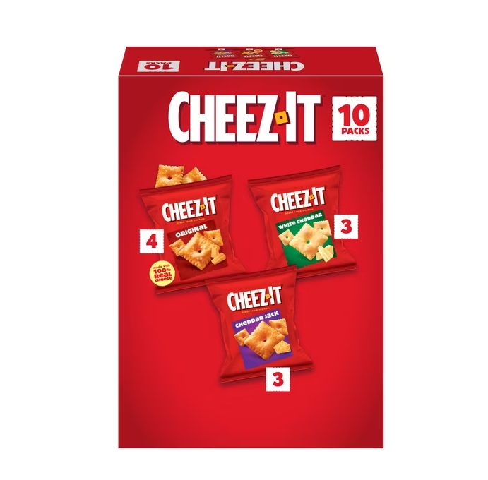 Cheez-It Variety Pack Baked Snack Crackers, Lunch Snacks, 10 Count