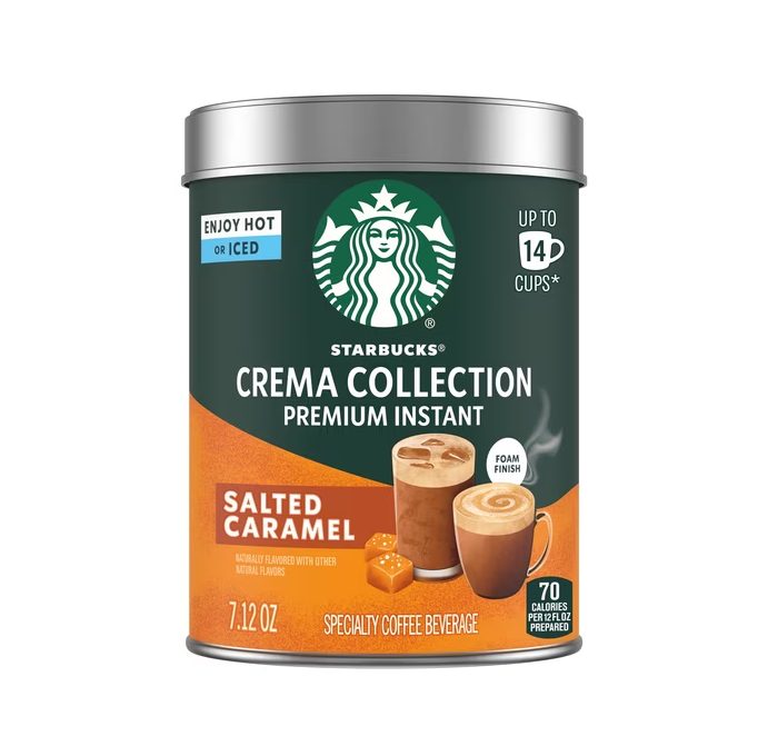 Starbucks Crema Collection Premium Instant Salted Caramel Flavored Coffee, 7.12 oz