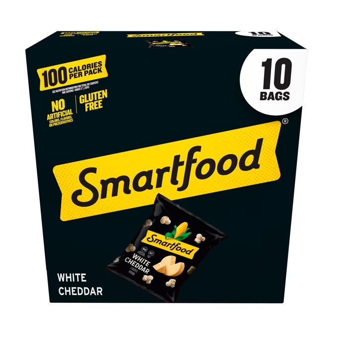 Smartfood Popcorn White Cheddar Flavored Popcorn Snacks, 0.625 oz Bags, 10 Count Multipack