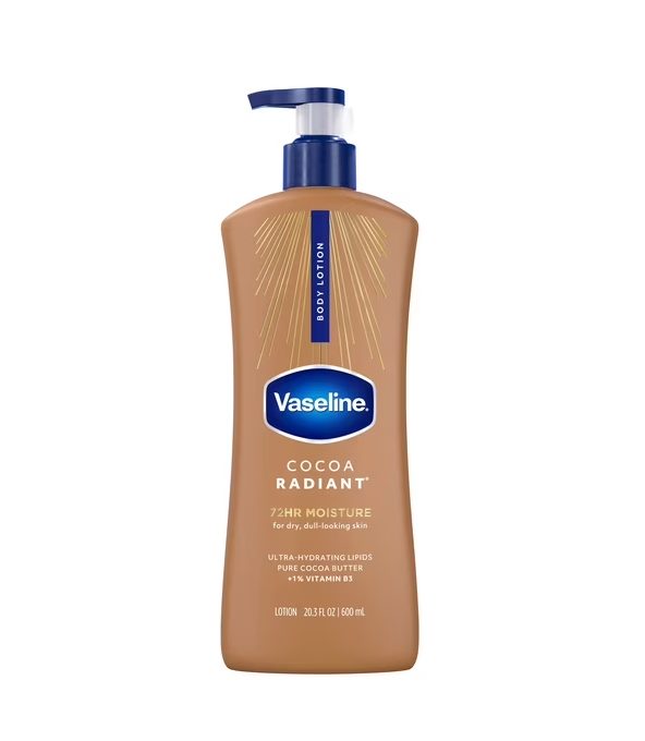 Vaseline Cocoa Radiant Body Lotion Cocoa for Dry Skin Cocoa Radiant Lotion Made with Ultra-Hydrating Lipids and Pure Cocoa Butter for a Long-Lasting, Radiant Glow, 20.3 Fl oz