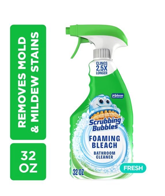 Scrubbing Bubbles Foaming Bleach Bathroom Shower & Tub Cleaner Spray, Mold & Mildew Stain Remover, 32 oz