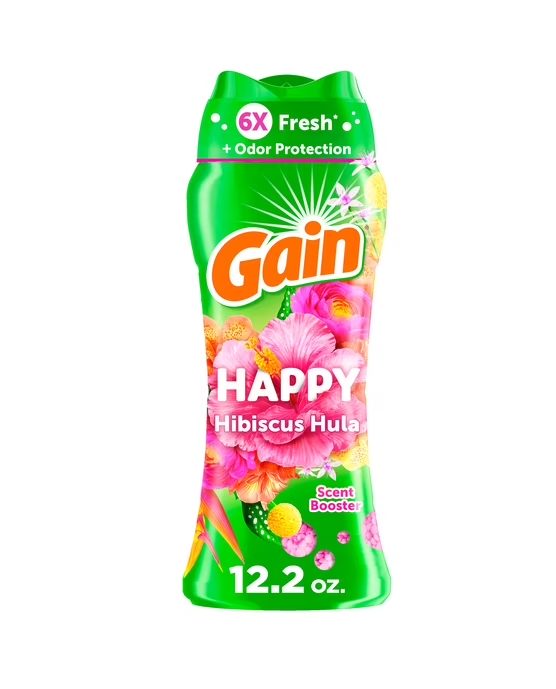 Gain Laundry Scent Beads, Happy In-Wash Scent Booster, Hibiscus Hula Scent, 12.2 oz
