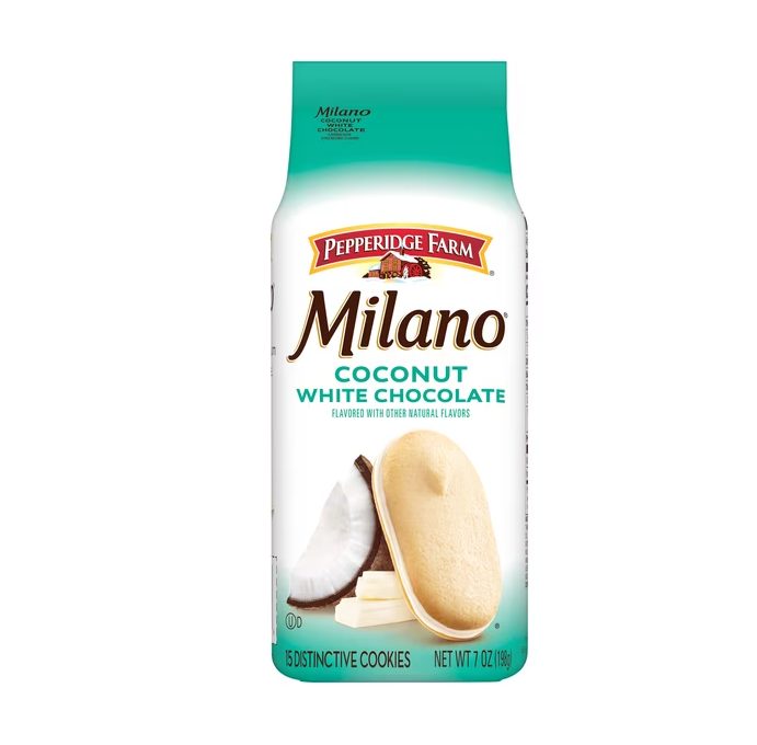 Pepperidge Farm Milano White Chocolate Coconut Flavored Cookies, 7 oz Bag