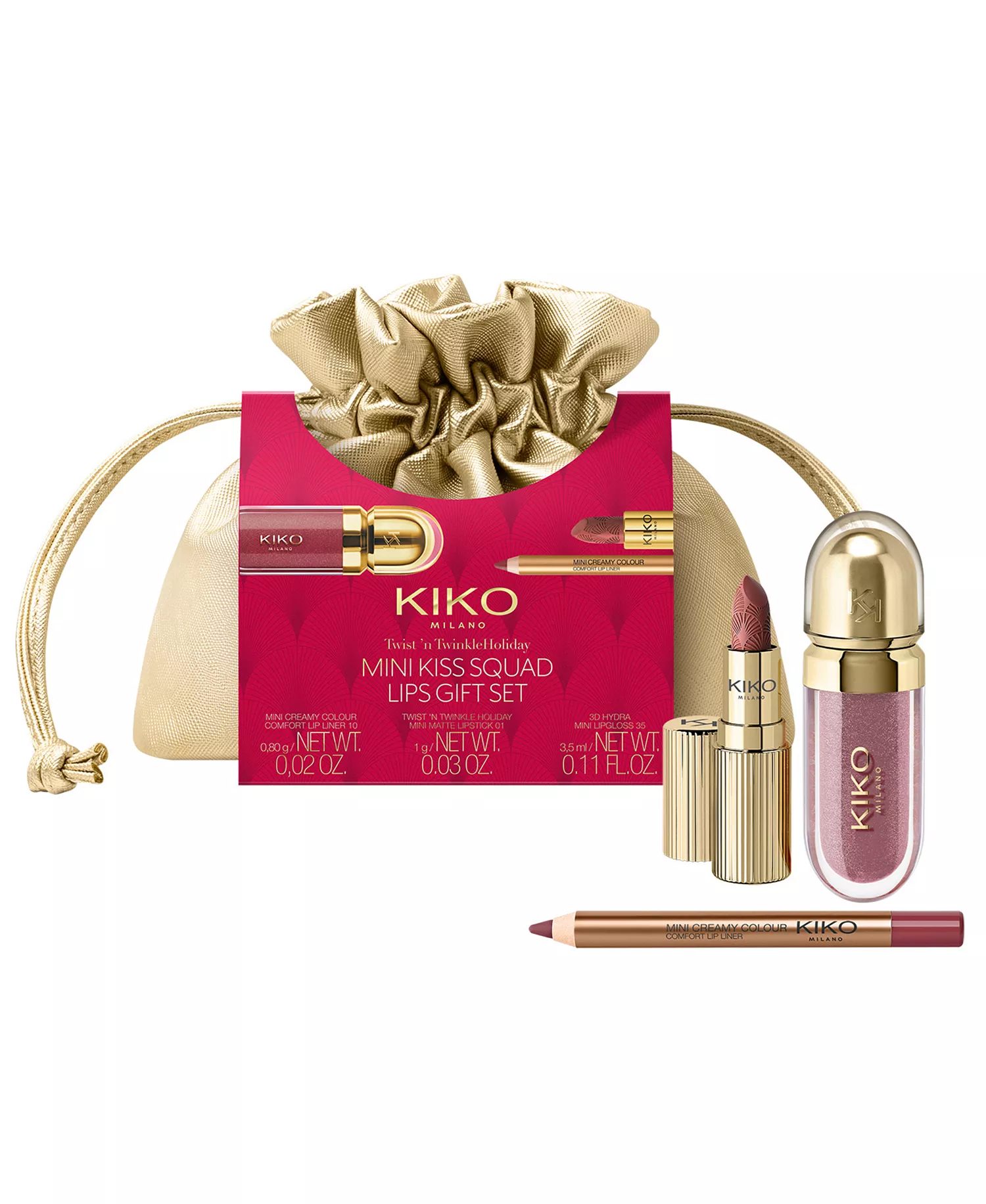 KIKO Milano 3-Piece Mini Kiss Squad Lip Gift Set