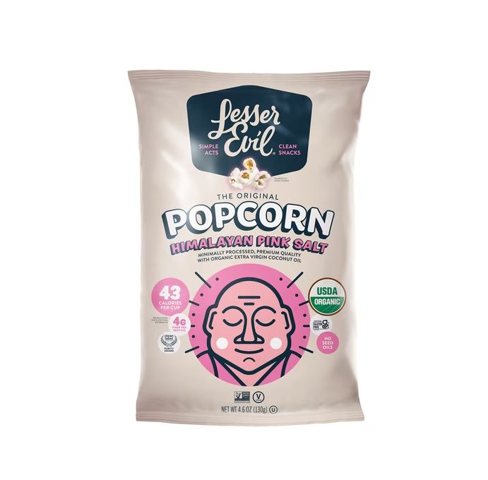 LesserEvil Himalayan Pink Organic Popcorn, 4.6 oz