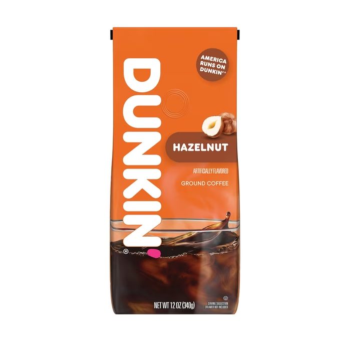 Dunkin' Hazelnut Flavored Ground Coffee, 12 oz