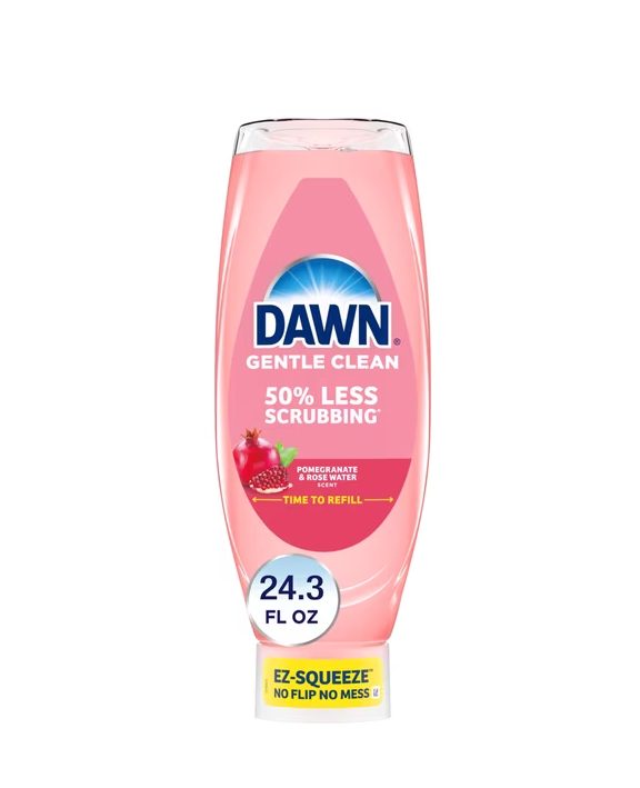 Dawn Gentle Clean EZ-Squeeze Dish Soap, Dishwashing Liquid, Pomegranate & Rose Water, 24.3oz
