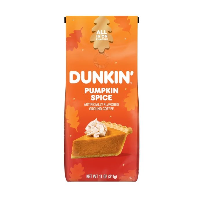 Dunkin’ Pumpkin Spice Artificially Flavored Ground Coffee, 11 oz Bag - LIMITED-EDITION