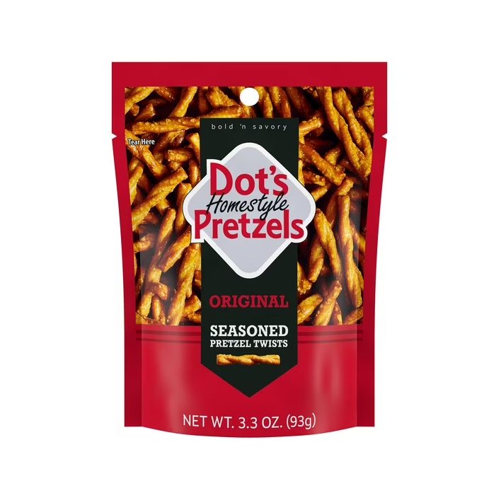 Dot's Homestyle Pretzels Original Seasoned Pretzel Twists, 3.3 oz Snack Size Bag