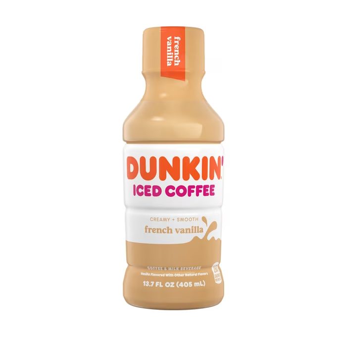 Dunkin' French Vanilla Iced Coffee Bottle, 13.7 fl oz