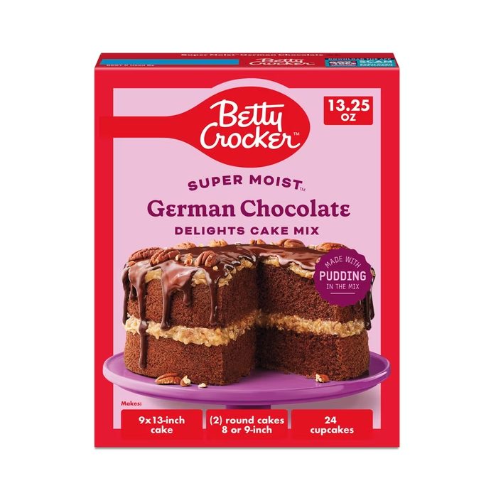 Betty Crocker Delights Super Moist, German Chocolate, Cake Mix, 13.25 oz