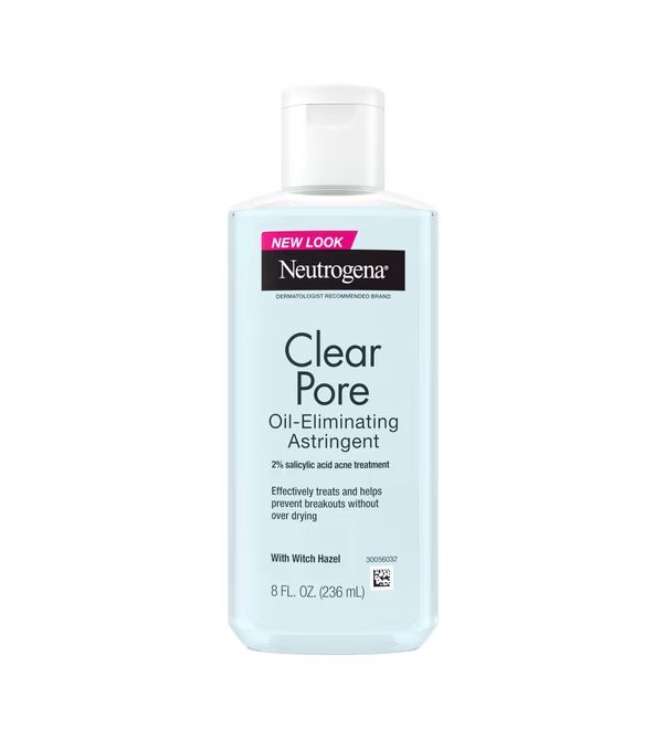 Neutrogena Clear Pore Oil-Eliminating Acne Treatment Astringent, Toner for Face, 8 fl oz