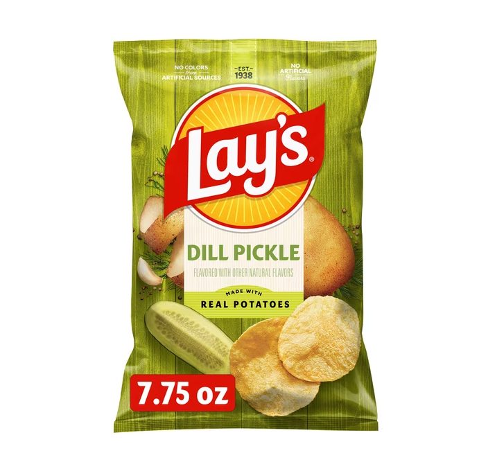 Lay's Dill Pickle Potato Snack Chips, 7.75 oz Bag