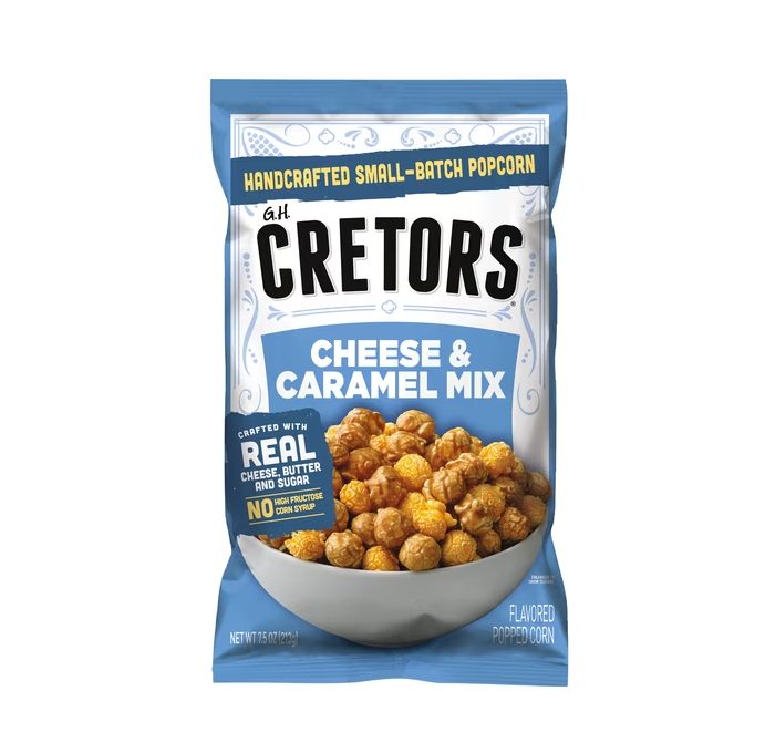 G.H. Cretors Handcrafted Small-Batch Cheese & Caramel Popcorn Mix, 7.5 oz, Gluten-Free Snack