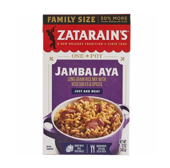 Zatarain's Gluten Free Family Size Jambalaya Rice Dinner Mix, 12.0 oz Box