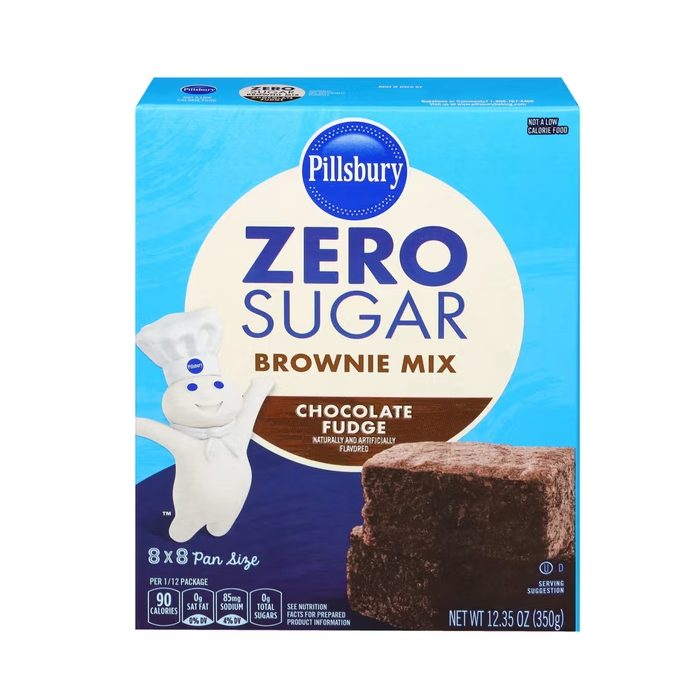 Pillsbury Zero Sugar Chocolate Fudge Flavored Brownie Mix, 12.35 oz Box