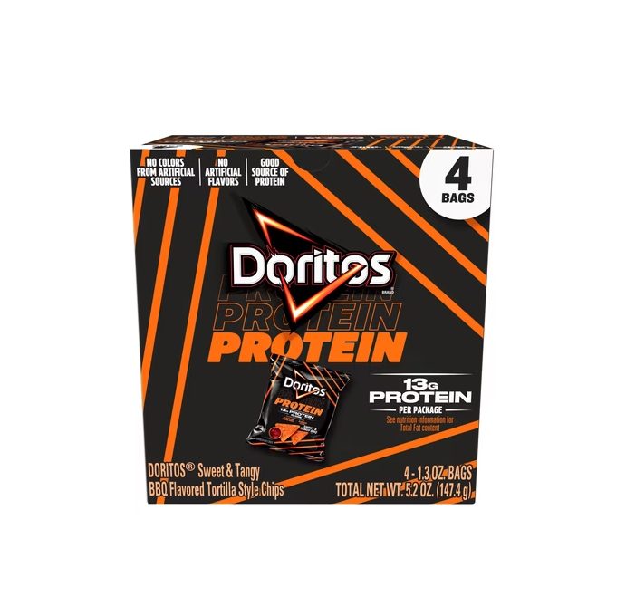 Doritos Protein Sweet & Tangy Barbecue Tortilla Chips Bag, 5.2 oz Multipack