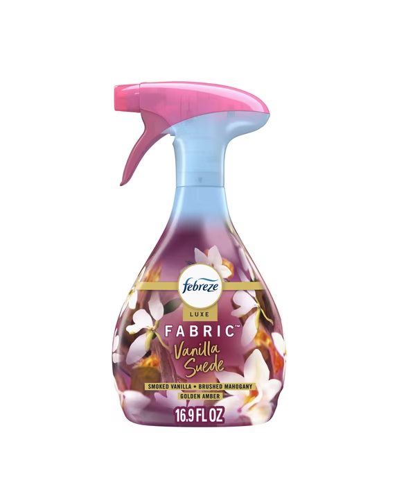 Febreze Fabric Spray Air Freshener, Odor-Fighting Fabric Refresher, Vanilla Suede Scent, 16.9 fl oz
