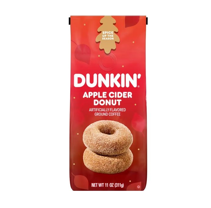 Dunkin’ Apple Cider Donut Artificially Flavored Ground Coffee, 11 oz Bag - LIMITED-EDITION