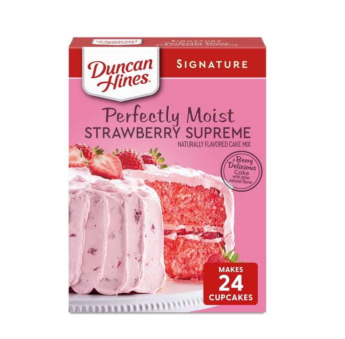 Duncan Hines Strawberry Supreme Flavored Cake Mix, 15.25 oz.