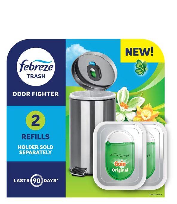 Febreze Trash Can Air Freshener Odor-Fighting, Gain Original, 2 Count