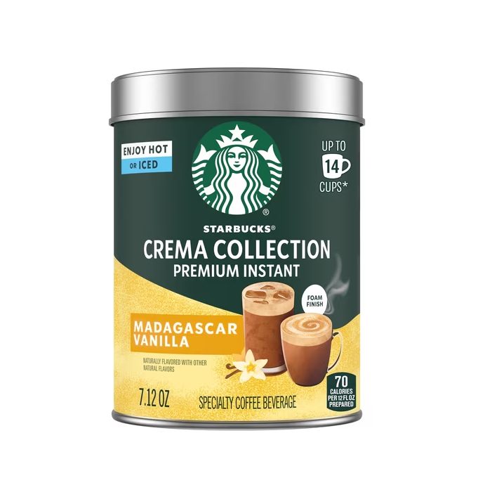 Starbucks Crema Collection Premium Instant Madagascar Vanilla Flavored Coffee, 7.12 oz