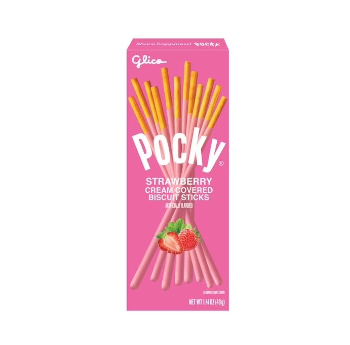 Glico Pocky Strawberry Cream Covered Biscuit Sticks, 1.41 oz