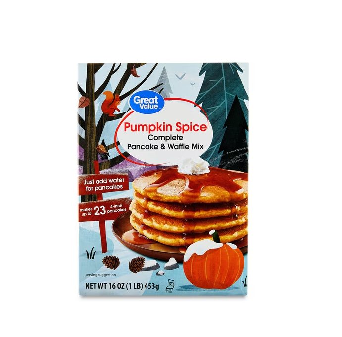 Great Value Pumpkin Spice Pancake & Waffle Mix, 16 oz Box