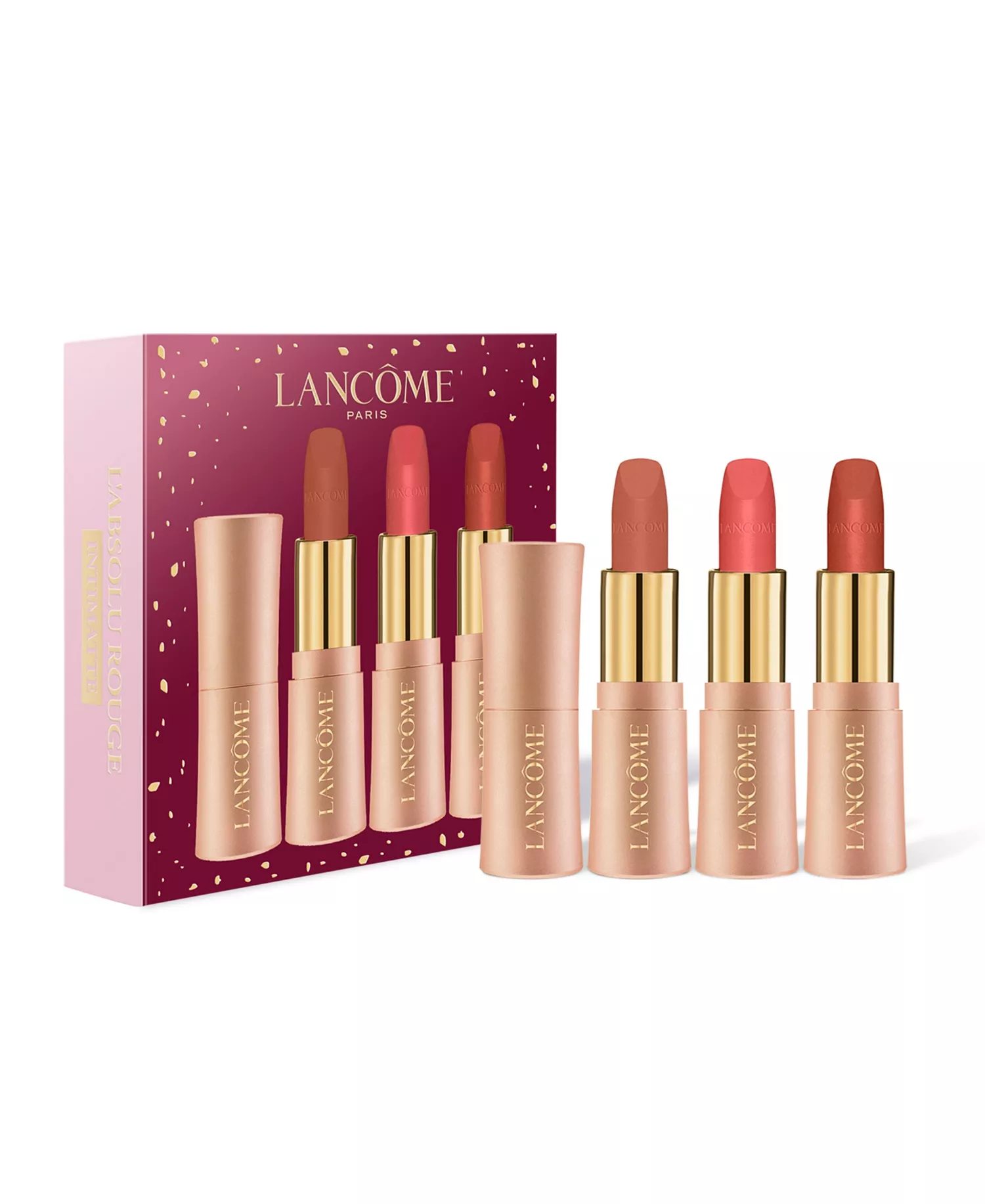 Lancôme 3-Piece L'Absolu Rouge Intimatte Soft Matte Lipstick Trio Gift Set