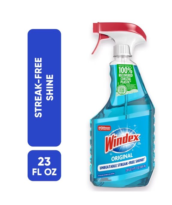 Windex Glass,&nbsp;Window, and Mirror&nbsp;Cleaner Spray, Original Blue, 23 fl oz