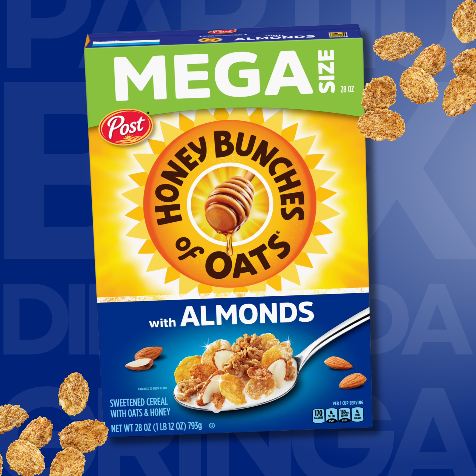 Honey Bunches of Oats with Almonds Almond Breakfast Cereal | Family Size, 28 oz