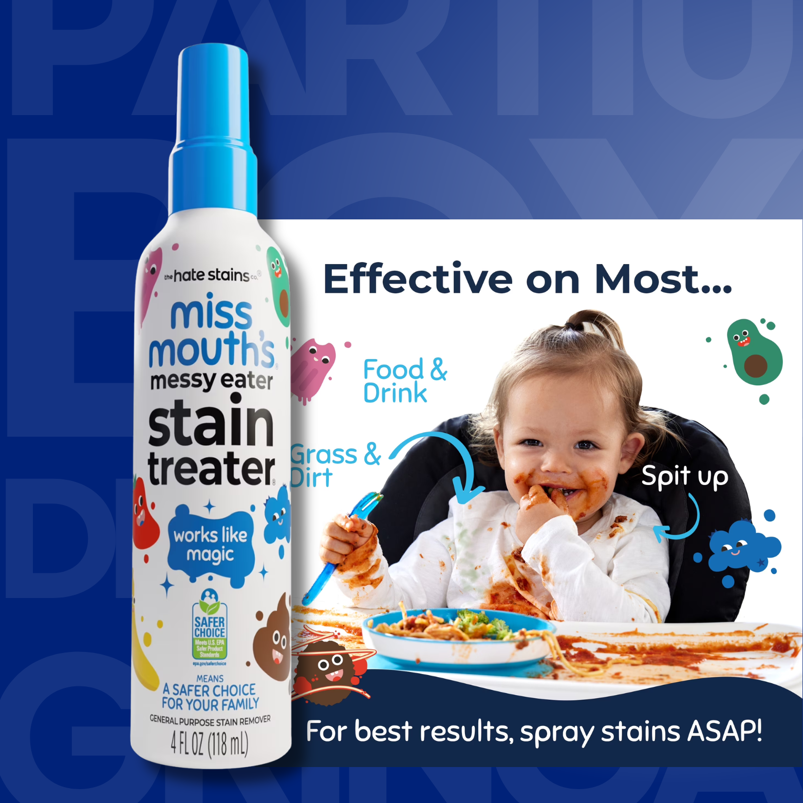 Miss Mouth's Messy Eater Stain Treater Spray for Baby & Kids | 4 fl oz